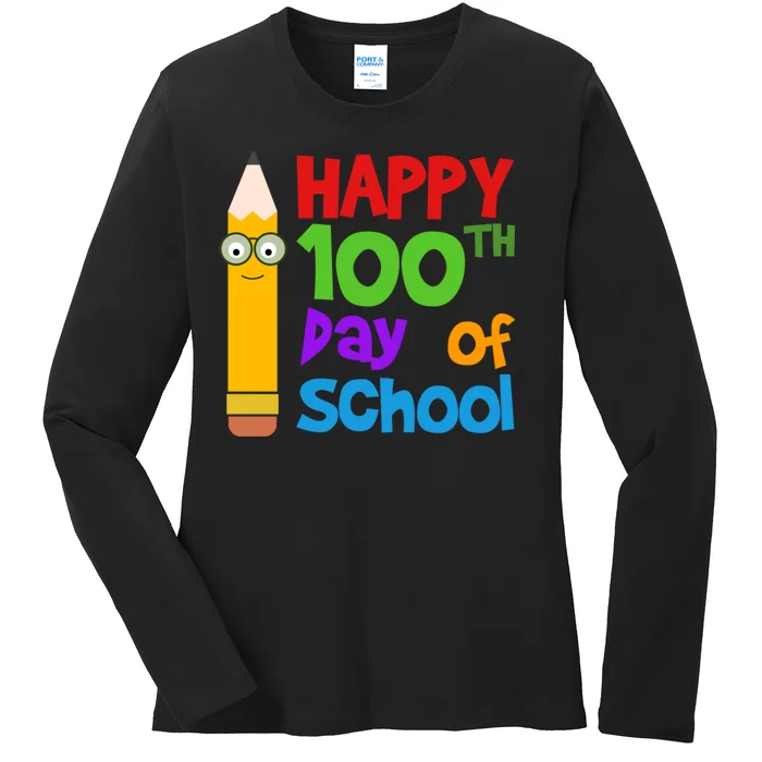 Happy 100th Day Of School Cute Ladies Long Sleeve Shirt