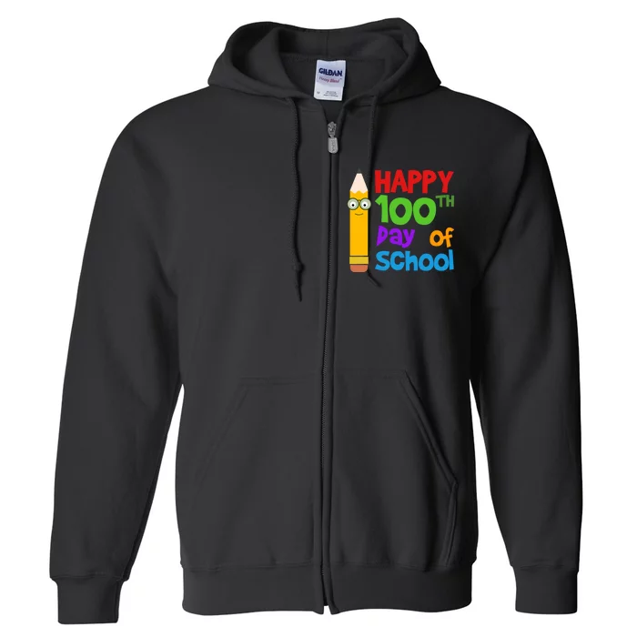 Happy 100th Day Of School Cute Full Zip Hoodie