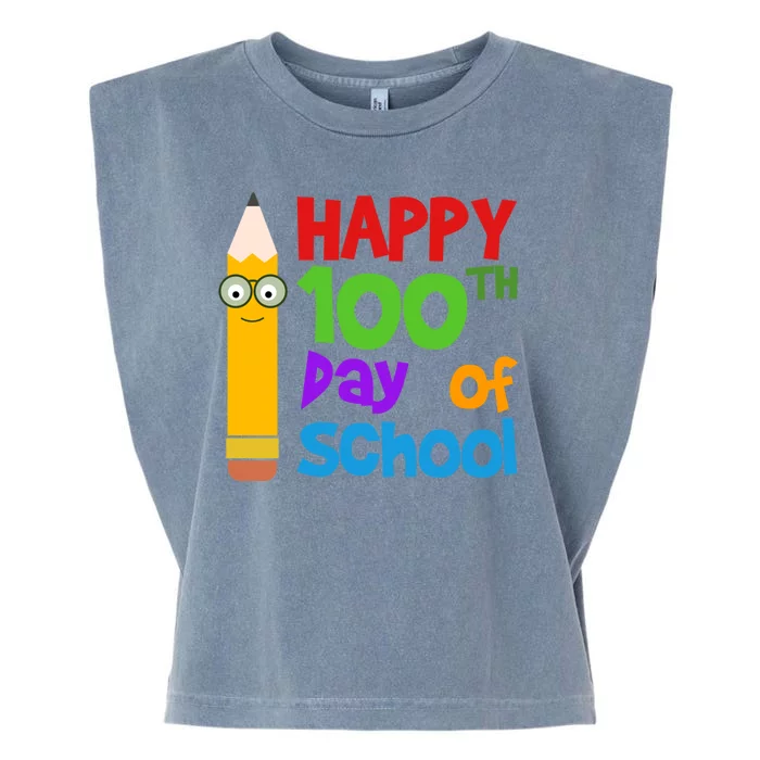 Happy 100th Day Of School Cute Garment-Dyed Women's Muscle Tee