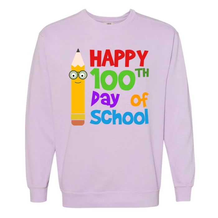 Happy 100th Day Of School Cute Garment-Dyed Sweatshirt