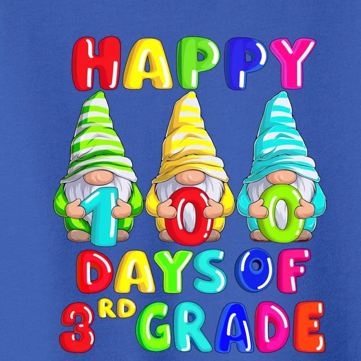 Happy 100th Day Of School Third 3rd Grade Gnome Teacher Cool Gift Toddler T-Shirt