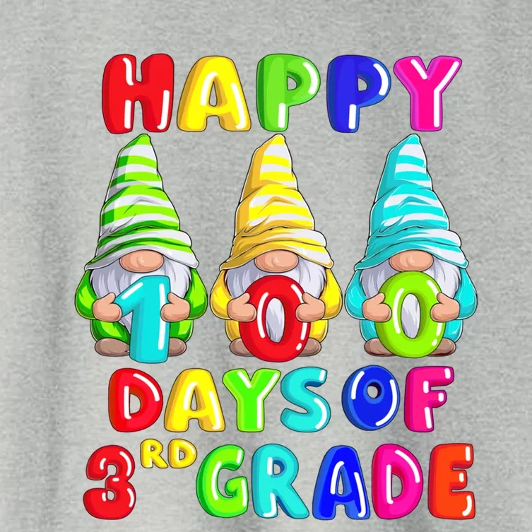 Happy 100th Day Of School Third 3rd Grade Gnome Teacher Cool Gift Women's Crop Top Tee