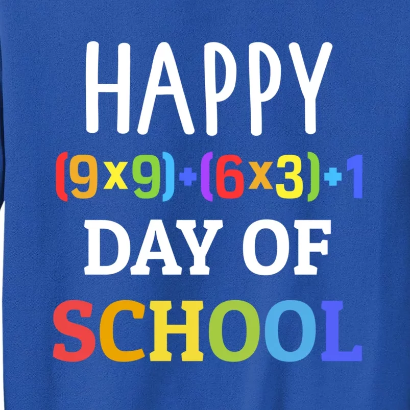 Happy 100th Day Of School With Math Formula For 100 Days Gift Tall Sweatshirt