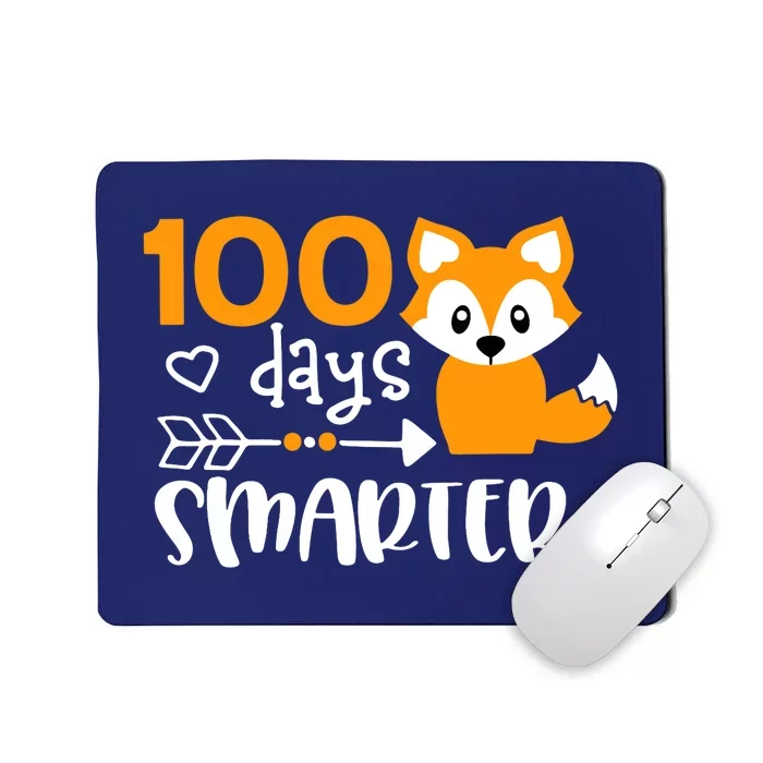 Happy 100 Days Of School Smarter Funny Cute Fox Teacher Mousepad