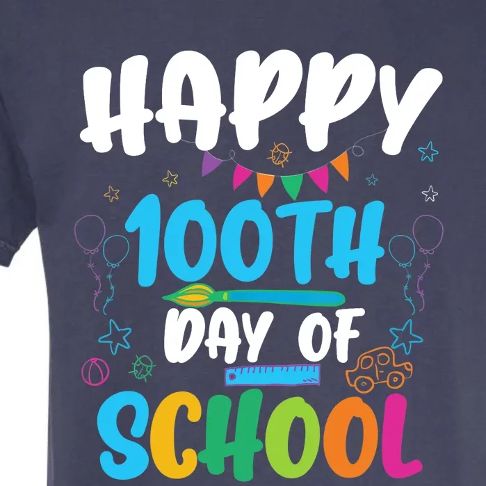 Happy 100th Day Of School For Teacher Or Child Garment-Dyed Heavyweight T-Shirt