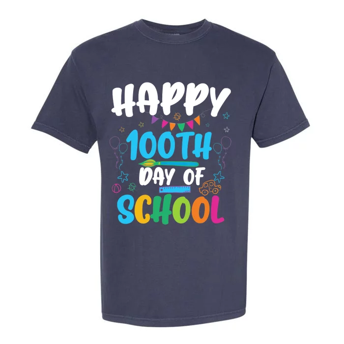 Happy 100th Day Of School For Teacher Or Child Garment-Dyed Heavyweight T-Shirt