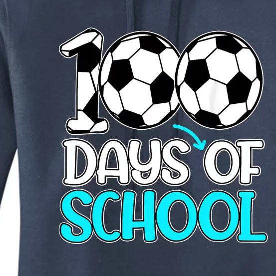 Happy 100 Days Of School 100th Day Soccer Teacher Boys Women's Pullover Hoodie