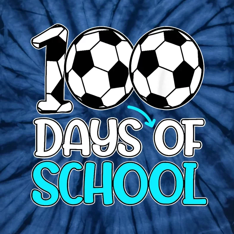 Happy 100 Days Of School 100th Day Soccer Teacher Boys Tie-Dye T-Shirt