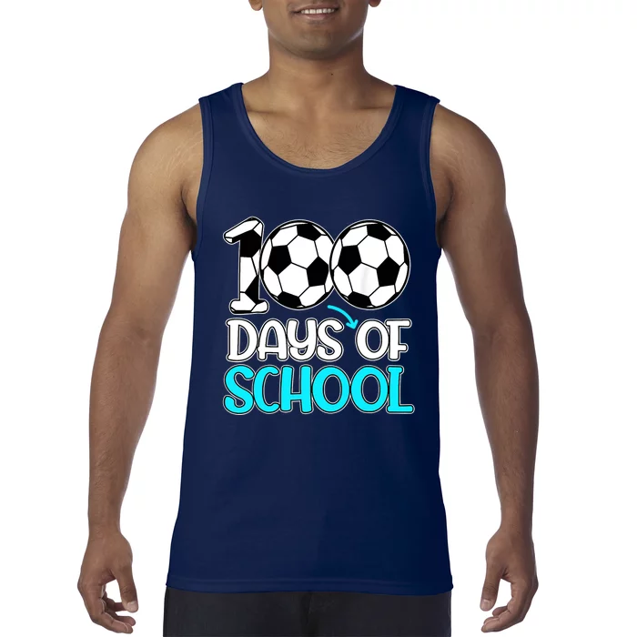 Happy 100 Days Of School 100th Day Soccer Teacher Boys Tank Top