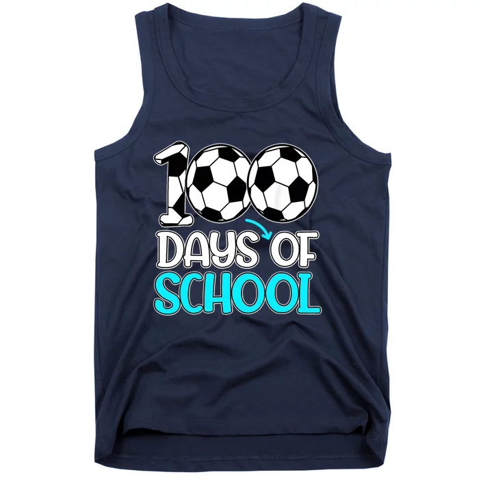 Happy 100 Days Of School 100th Day Soccer Teacher Boys Tank Top