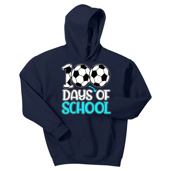 Happy 100 Days Of School 100th Day Soccer Teacher Boys Kids Hoodie