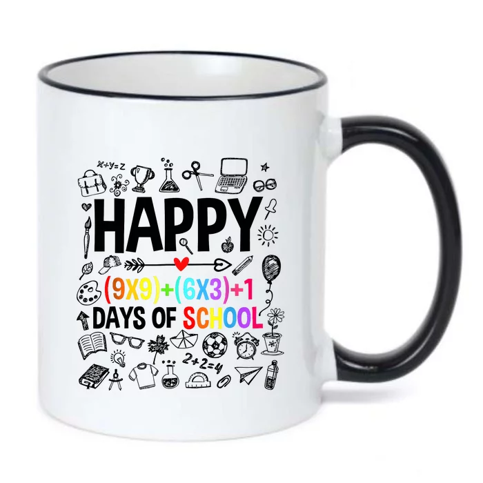 Happy 100 Days Of School Math Formula Black Color Changing Mug