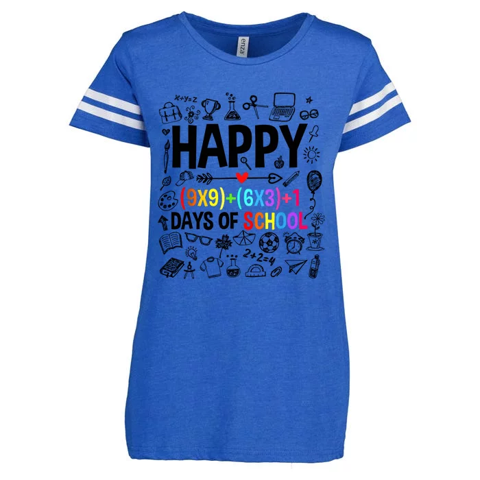 Happy 100 Days Of School Math Formula Enza Ladies Jersey Football T-Shirt