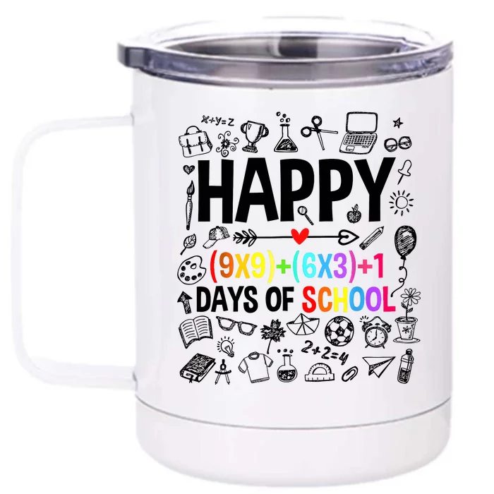 Happy 100 Days Of School Math Formula Front & Back 12oz Stainless Steel Tumbler Cup