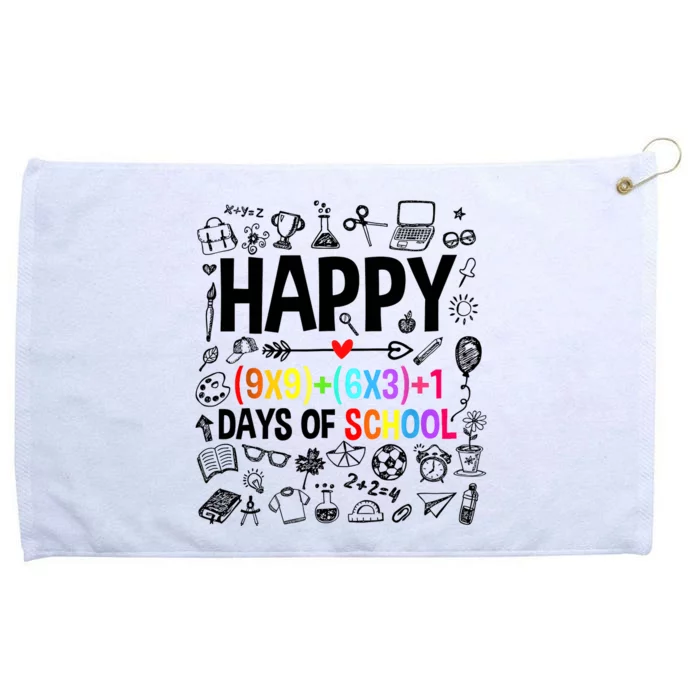 Happy 100 Days Of School Math Formula Grommeted Golf Towel