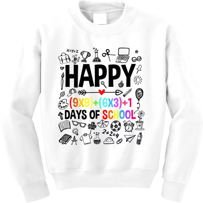 Happy 100 Days Of School Math Formula Kids Sweatshirt