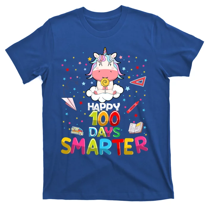 Happy 100 Days Smarter Gift Cute Unicorn Gift Cute Gift T-Shirt