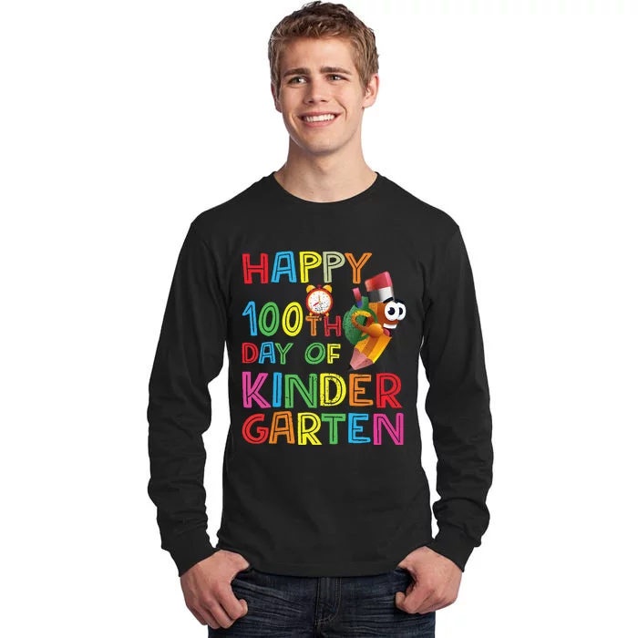 Happy 100 Days Kindergarten School Teacher Student 100th Day Tall Long Sleeve T-Shirt