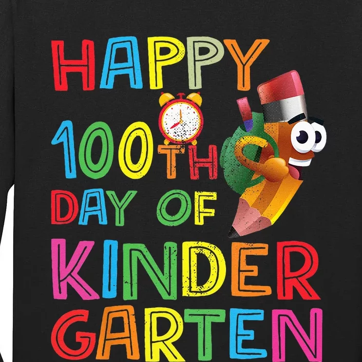 Happy 100 Days Kindergarten School Teacher Student 100th Day Tall Long Sleeve T-Shirt