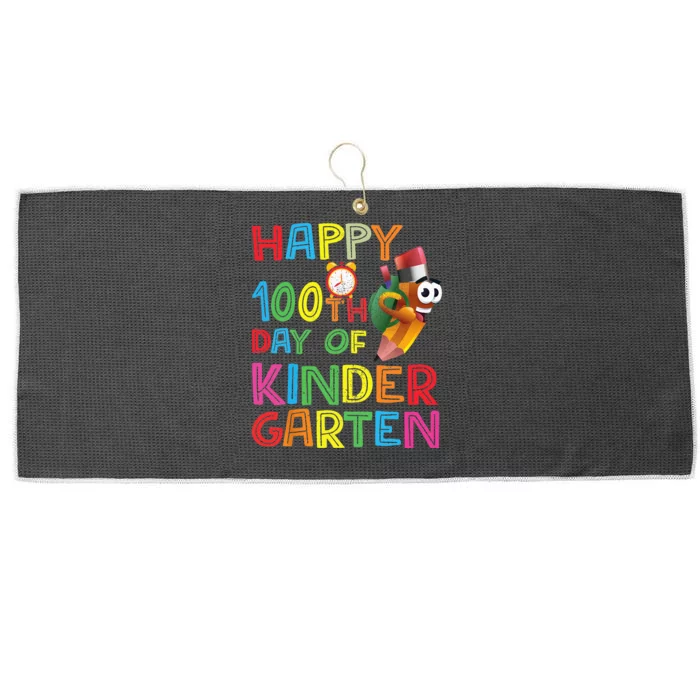 Happy 100 Days Kindergarten School Teacher Student 100th Day Large Microfiber Waffle Golf Towel