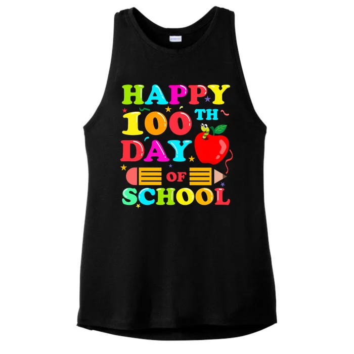 Happy 100th Days Of School Celebration Ladies Tri-Blend Wicking Tank