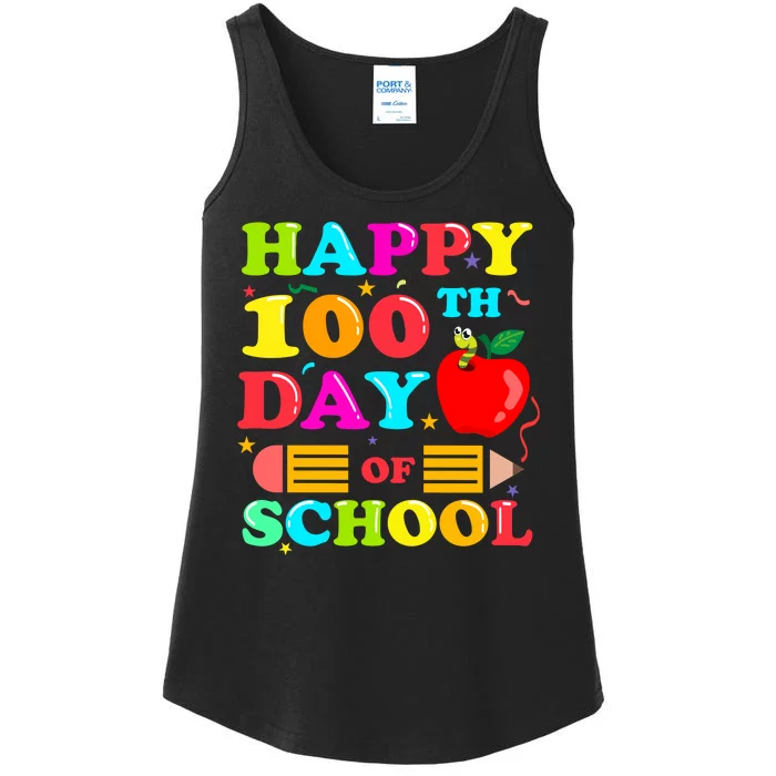 Happy 100th Days Of School Celebration Ladies Essential Tank