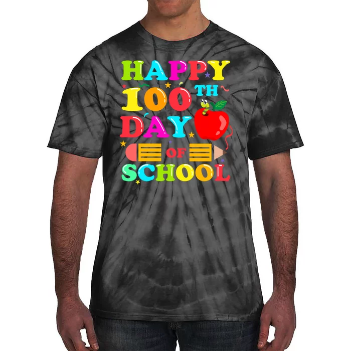 Happy 100th Days Of School Celebration Tie-Dye T-Shirt