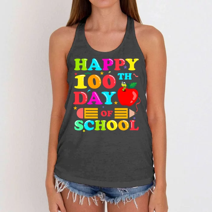 Happy 100th Days Of School Celebration Women's Knotted Racerback Tank