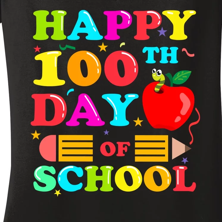 Happy 100th Days Of School Celebration Women's V-Neck T-Shirt