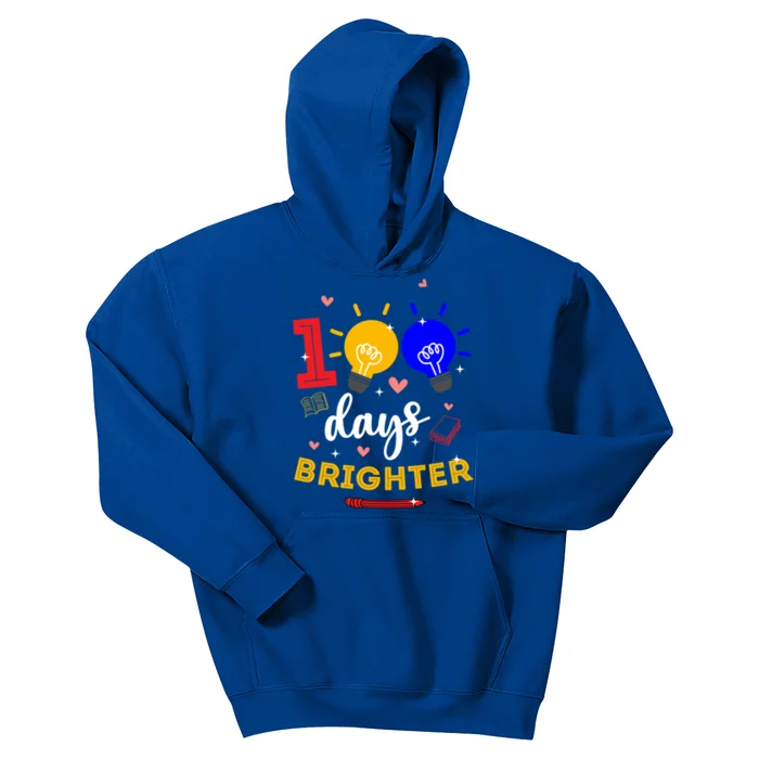 Happy 100 Day For Student I Teacher Or 100 Days Brighter Gift Kids Hoodie