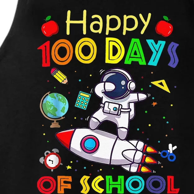 Happy 100 Days Of School Astronaut Outer Space Child Ladies Tri-Blend Wicking Tank