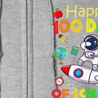 Happy 100 Days Of School Astronaut Outer Space Child Full Zip Hoodie