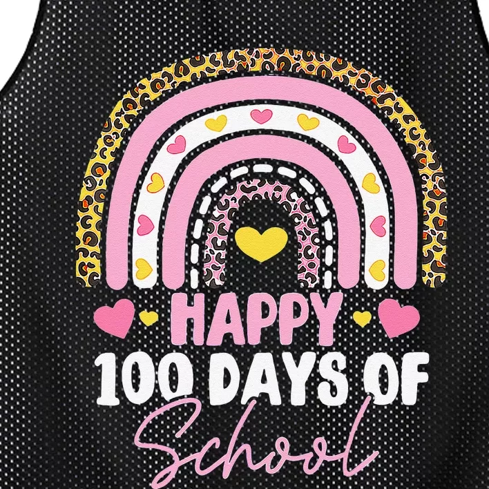 Happy 100th Day Of School Teacher 100 Days Rainbow Gift Mesh Reversible Basketball Jersey Tank