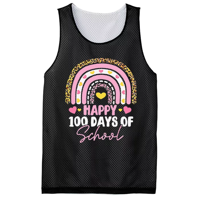 Happy 100th Day Of School Teacher 100 Days Rainbow Gift Mesh Reversible Basketball Jersey Tank