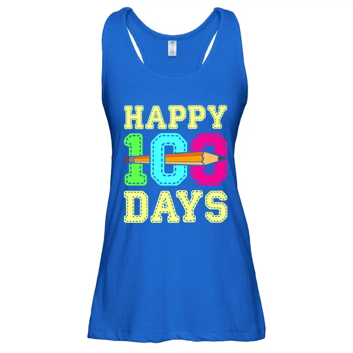 Happy 100 Days 100th Day Of School Student Teacher Gift Ladies Essential Flowy Tank