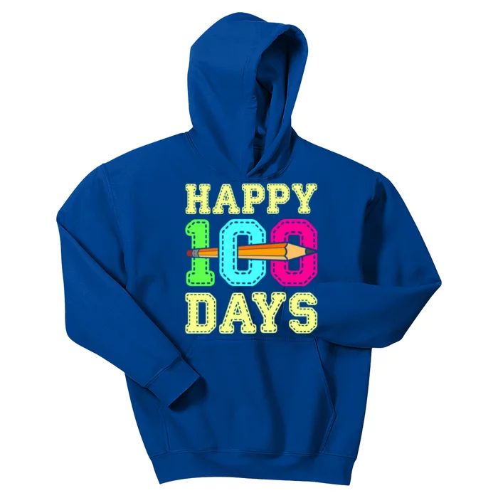 Happy 100 Days 100th Day Of School Student Teacher Gift Kids Hoodie