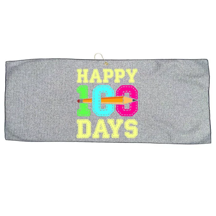 Happy 100 Days 100th Day Of School Student Teacher Gift Large Microfiber Waffle Golf Towel