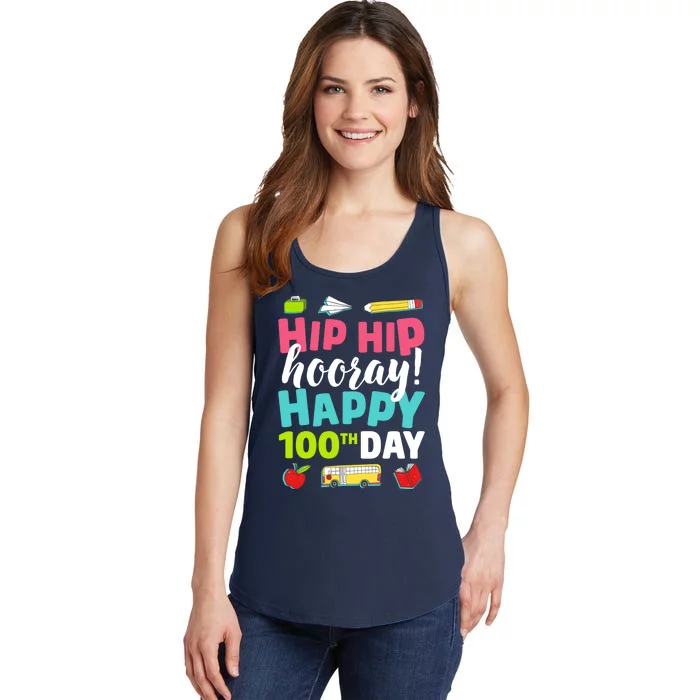 Happy 100th Day Of School Teachers 100 Days Ladies Essential Tank