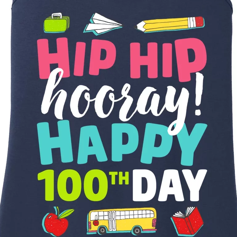 Happy 100th Day Of School Teachers 100 Days Ladies Essential Tank