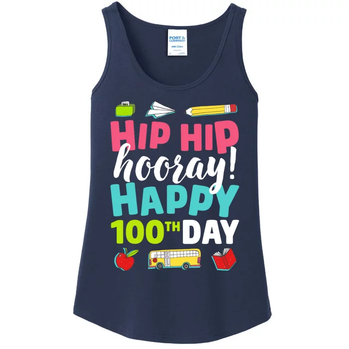 Happy 100th Day Of School Teachers 100 Days Ladies Essential Tank