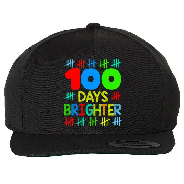 Happy 100 Days Brighter 100 Days Of School Teacher Student Gift Wool Snapback Cap