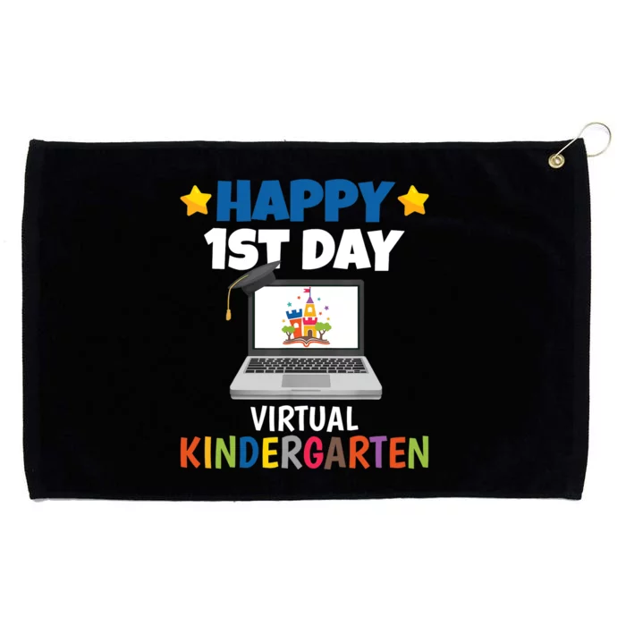 Happy 1st Day Virtual Kindergarten Grommeted Golf Towel