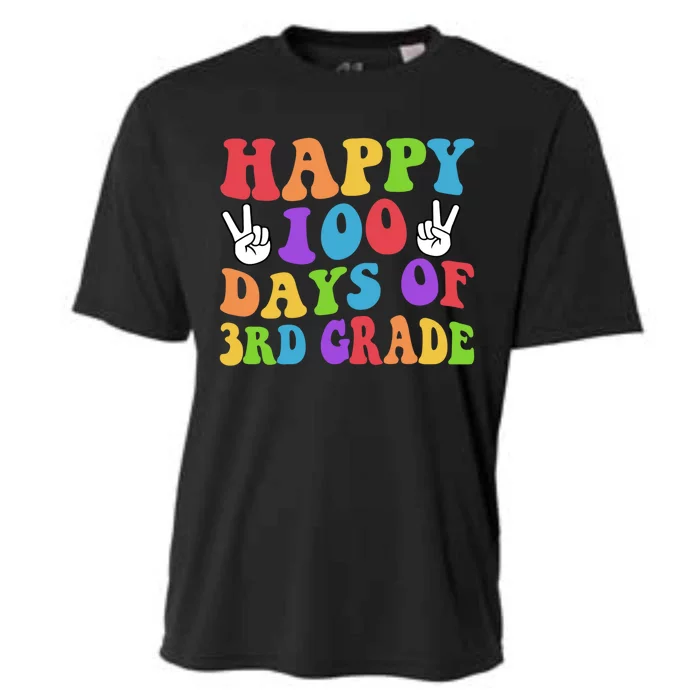 Happy 100 Days Of 3rd Grade 100 Days Of School Smarter Retro Great Gift Cooling Performance Crew T-Shirt