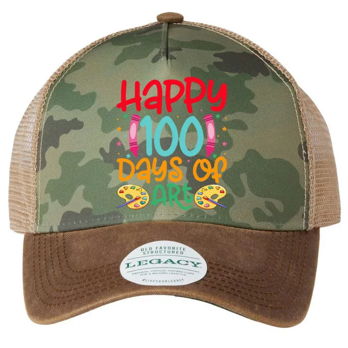 Happy 100 Days Of Art School Teachers Legacy Tie Dye Trucker Hat