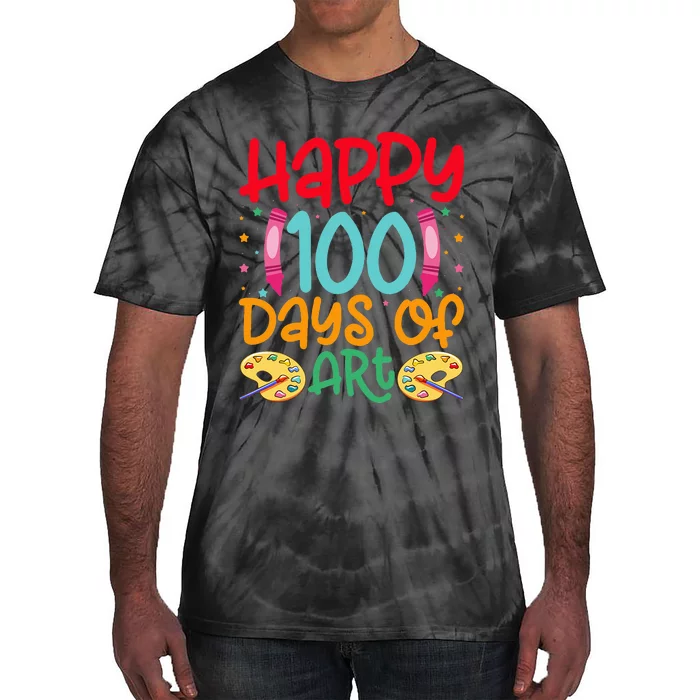 Happy 100 Days Of Art School Teachers Tie-Dye T-Shirt