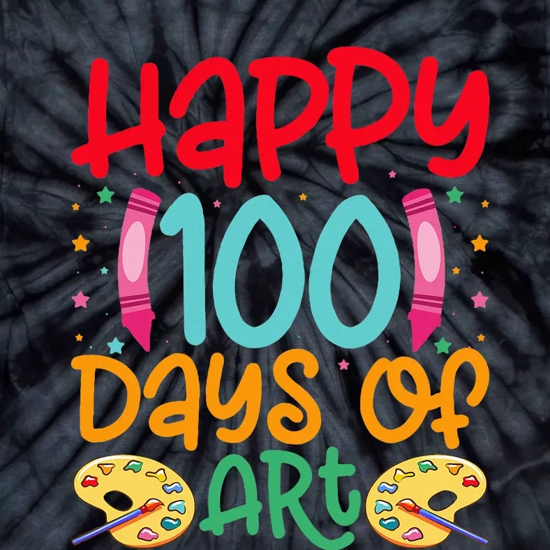 Happy 100 Days Of Art School Teachers Tie-Dye T-Shirt