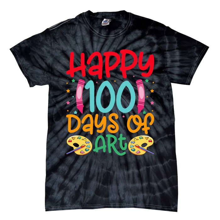 Happy 100 Days Of Art School Teachers Tie-Dye T-Shirt