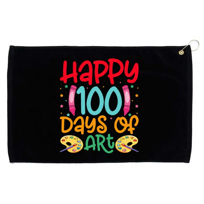 Happy 100 Days Of Art School Teachers Grommeted Golf Towel