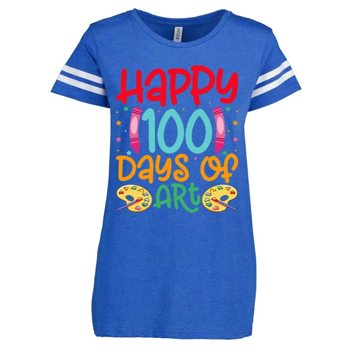 Happy 100 Days Of Art School Teachers Enza Ladies Jersey Football T-Shirt