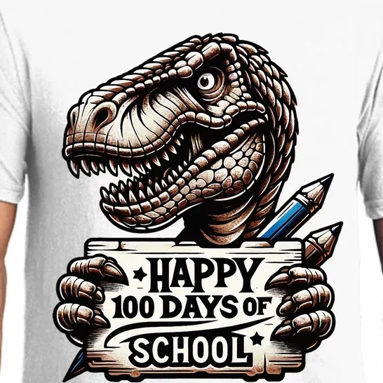 Happy 100 Days Of School Scary Funny Trex For Teachers Pajama Set